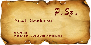 Petul Szederke névjegykártya